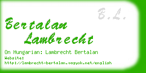 bertalan lambrecht business card